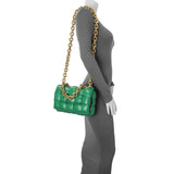 Bottega Veneta Green Lambskin Maxi Intreccio Padded Chain Cassette Crossbody Bag Handbags Bottega Veneta