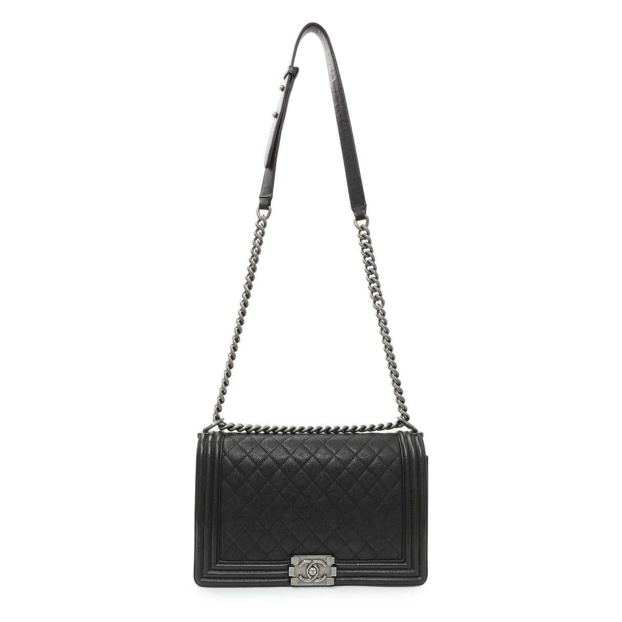 Chanel Black Quilted Caviar New Medium Boy Bag Handbags Chanel