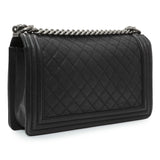 Chanel Black Quilted Caviar New Medium Boy Bag Handbags Chanel