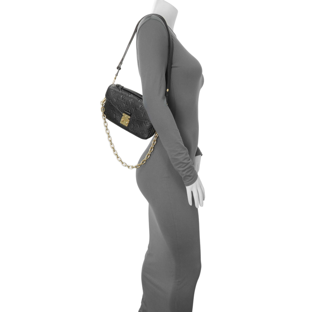 Louis Vuitton Black Empreinte Pochette Metis East West
