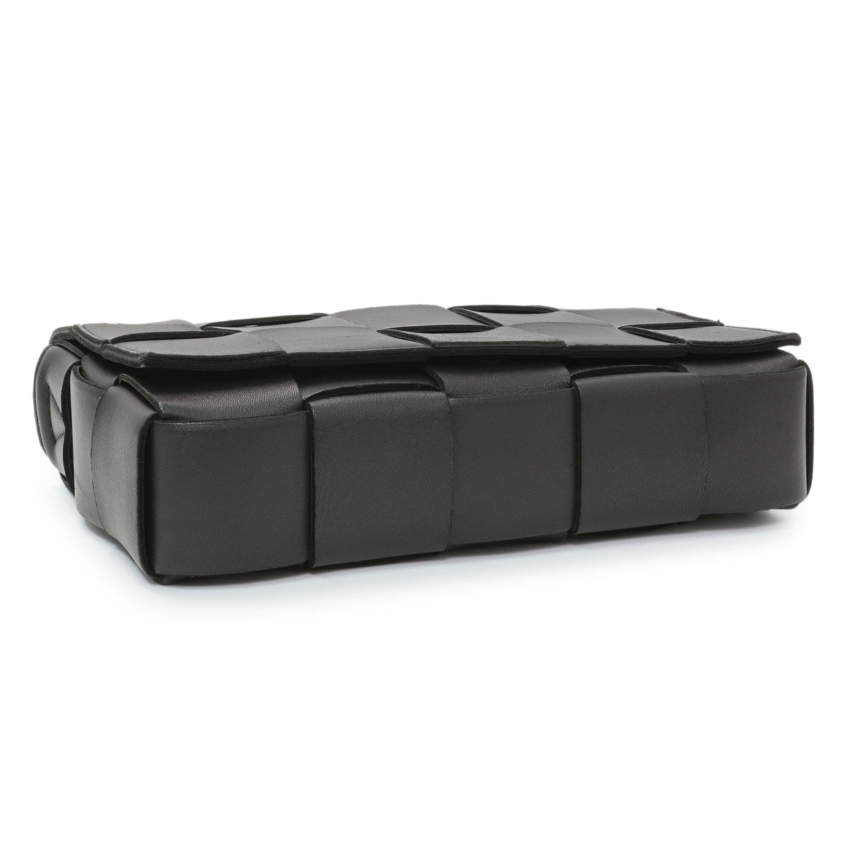 Bottega Venetta Black Lambskin Maxi Intrecciato Cassette Crossbody Bag Handbags Bottega Veneta