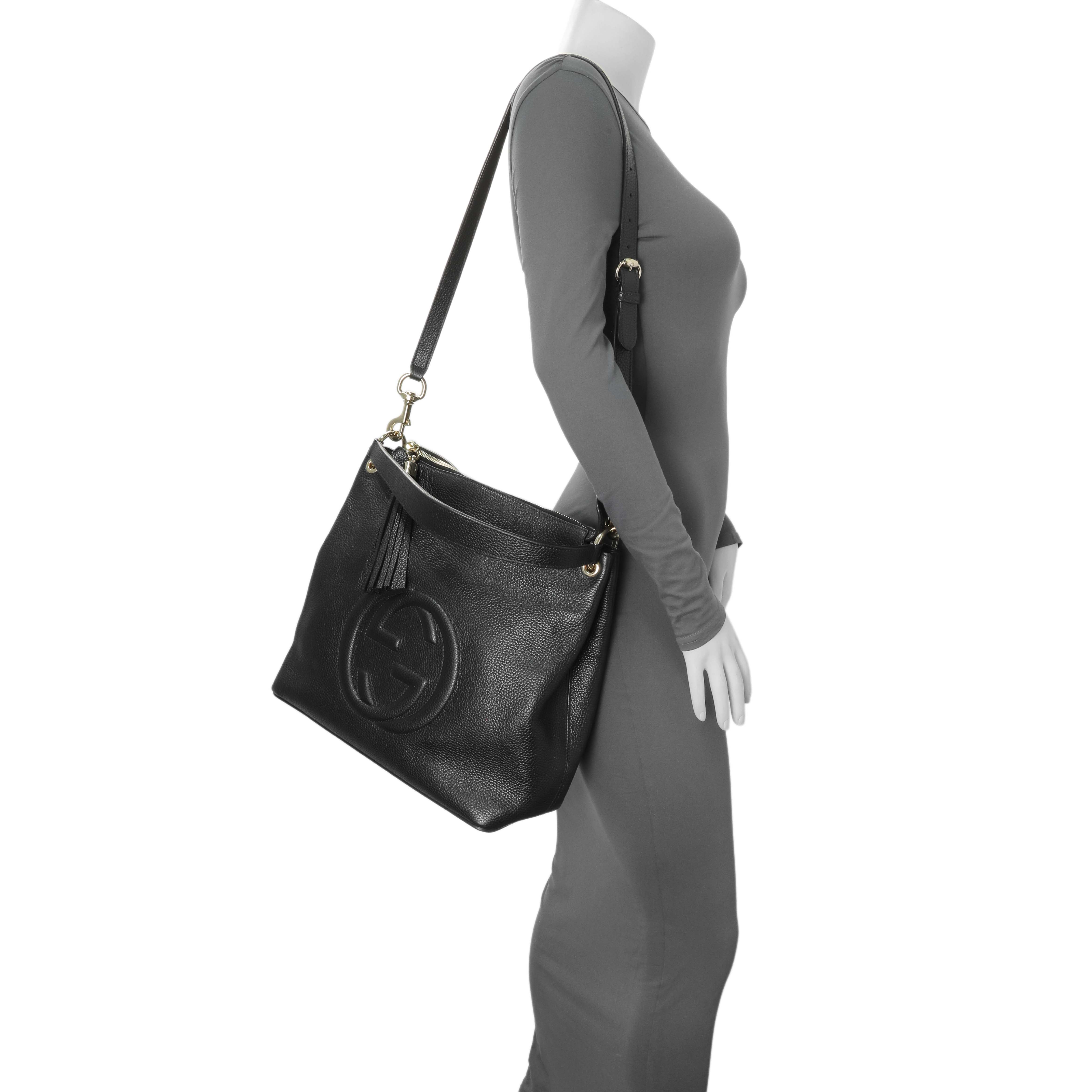 Gucci Black Pebbled Calfskin Large Soho Hobo – Modaselle