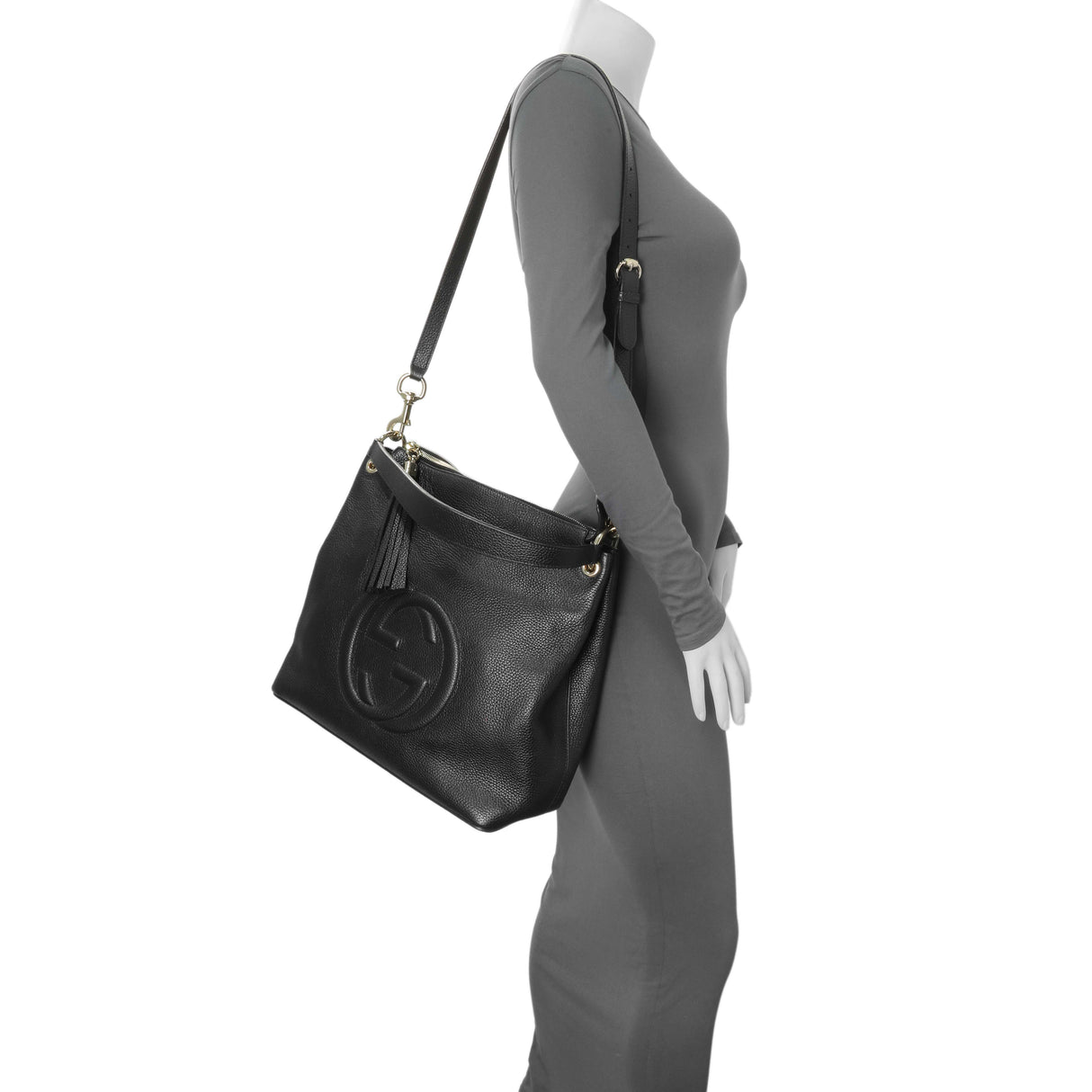-6 items thur. may 14 ⬆️- 84743 Gucci Black Pebbled Calfskin Large Soho Hobo Handbags Gucci