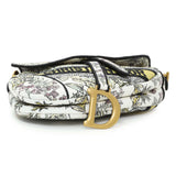 Christian Dior White Floral Embroidered Saddle Bag Handbags Christian Dior