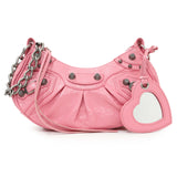 Balenciaga Pink Arena Calfskin Leather Le Cagole with Chain Handbags Balenciaga