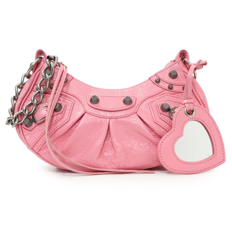 Balenciaga Pink Arena Calfskin Leather Le Cagole with Chain Handbags Balenciaga