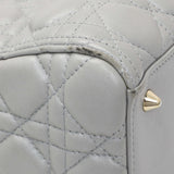 Christian Dior Grey Lambskin Cannage Medium Lady Dior Handbags Christian Dior