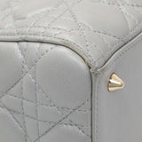 Christian Dior Grey Lambskin Cannage Medium Lady Dior Handbags Christian Dior