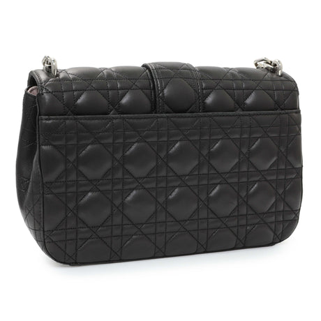 Christian Dior Black Lambskin Cannage Medium Miss Dior Flap
