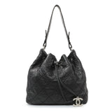 Chanel Black Glazed Calfskin On The Road Bucket Bag Handbags Chanel