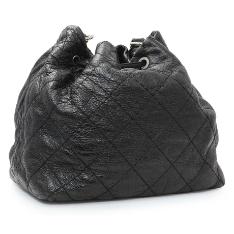 Chanel Black Glazed Calfskin On The Road Bucket Bag Handbags Chanel