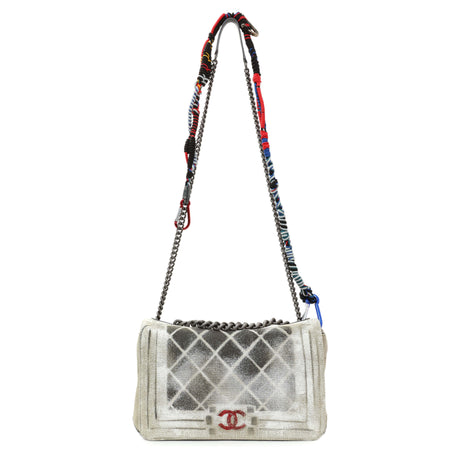 Chanel Beige Canvas Tromp L’Oeil Graffiti Oh My Boy Flap Handbags Chanel