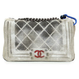 Chanel Beige Canvas Tromp L’Oeil Graffiti Oh My Boy Flap Handbags Chanel