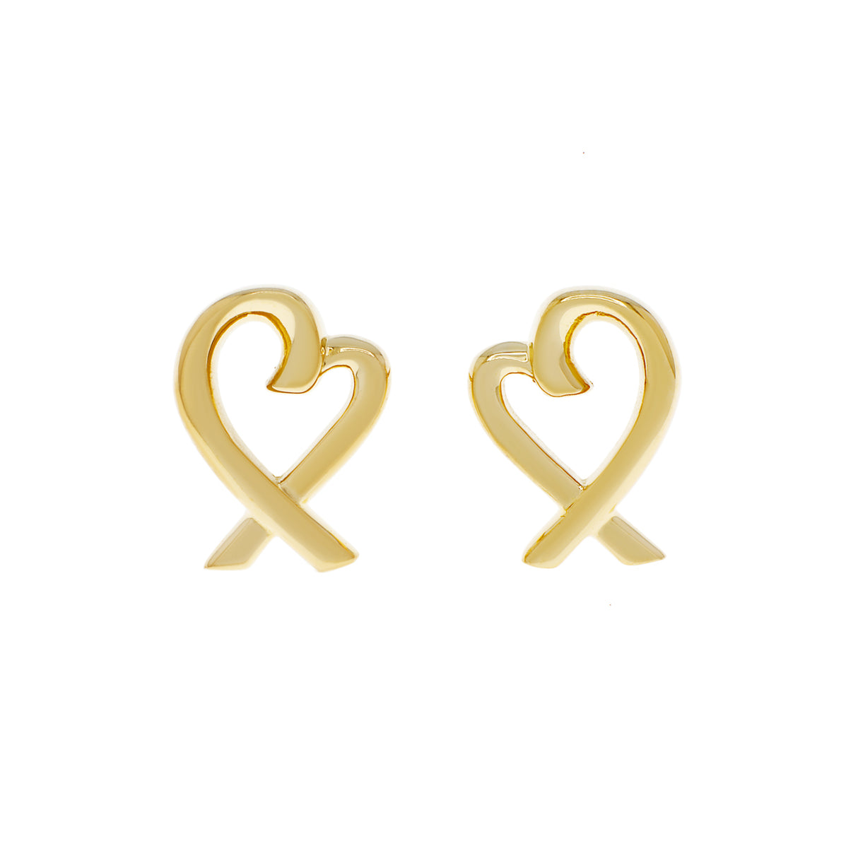 Tiffany & Co. 18K Yellow Gold Paloma Picasso Loving Heart Earrings Designer Jewellery Tiffany and Co