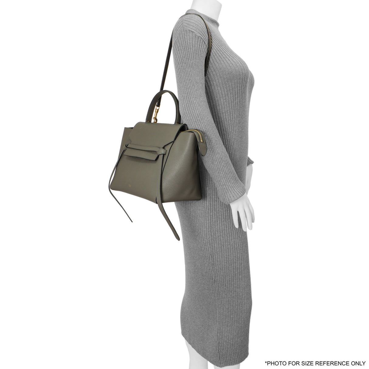 Celine Grey Grained Calfskin Mini Belt Bag