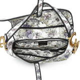 Christian Dior White Floral Embroidered Saddle Bag Handbags Christian Dior