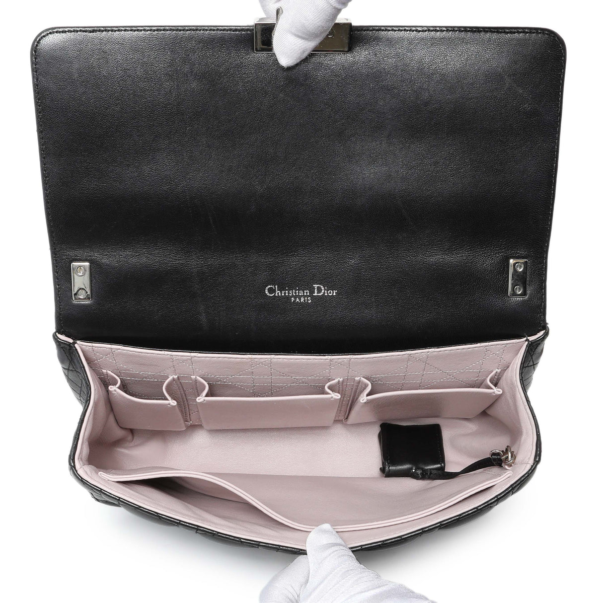 Christian Dior Black Lambskin Cannage Medium Miss Dior Flap Handbags Christian Dior