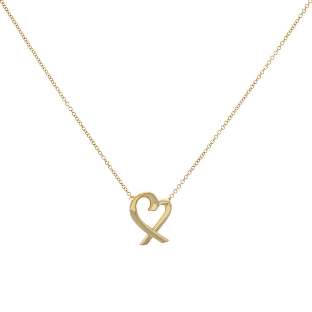 Tiffany & Co. 18K Yellow Gold Paloma Picasso Loving Heart Pendant Designer Jewellery Tiffany and Co