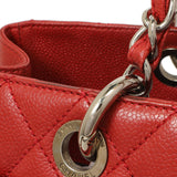 Chanel Red Quilted Caviar Grand Shopping Tote GST