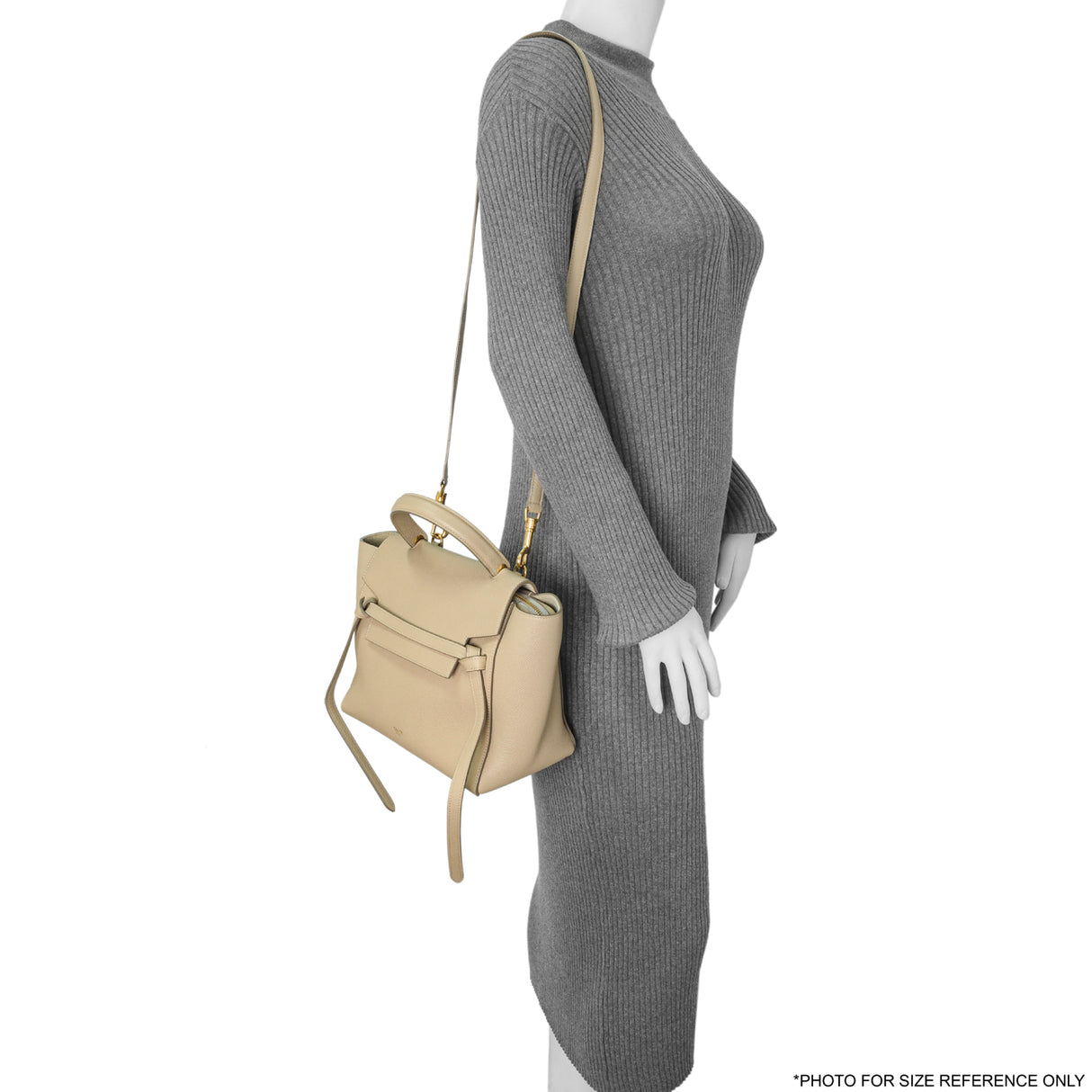 Celine Light Taupe Grained Calfskin Micro Belt Bag