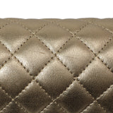 Chanel Silver Gold Quilted Calfskin Medium Boy Bag