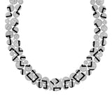 Chanel 18K White Gold Diamond Onyx Cafe Society Bubbles Necklace Designer Jewellery Chanel