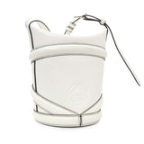 Alexander McQueen White Calfskin Curve Small Bucket Bag Handbags Alexander McQueen