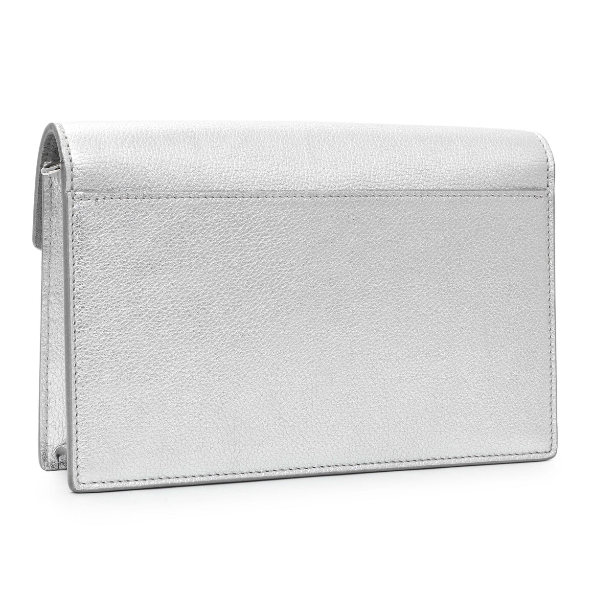Louis Vuitton Silver Soft Calfskin Mylockme Chain Pochette Handbags Louis Vuitton