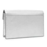 Louis Vuitton Silver Soft Calfskin Mylockme Chain Pochette Handbags Louis Vuitton