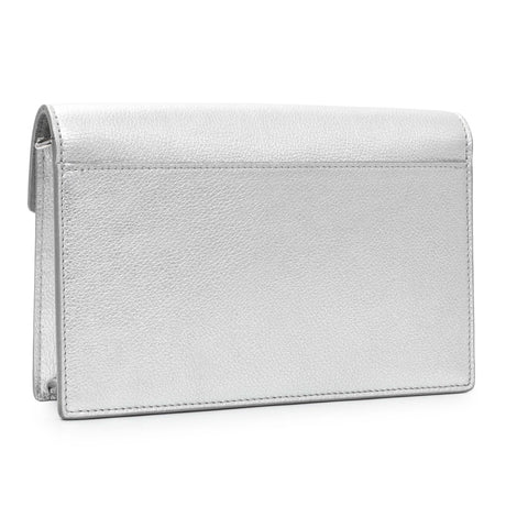 Louis Vuitton Silver Soft Calfskin Mylockme Chain Pochette Handbags Louis Vuitton