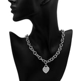 Tiffany & Co. Sterling Silver Diamond Return To Tiffany Heart Tag Necklace Designer Jewellery Tiffany and Co