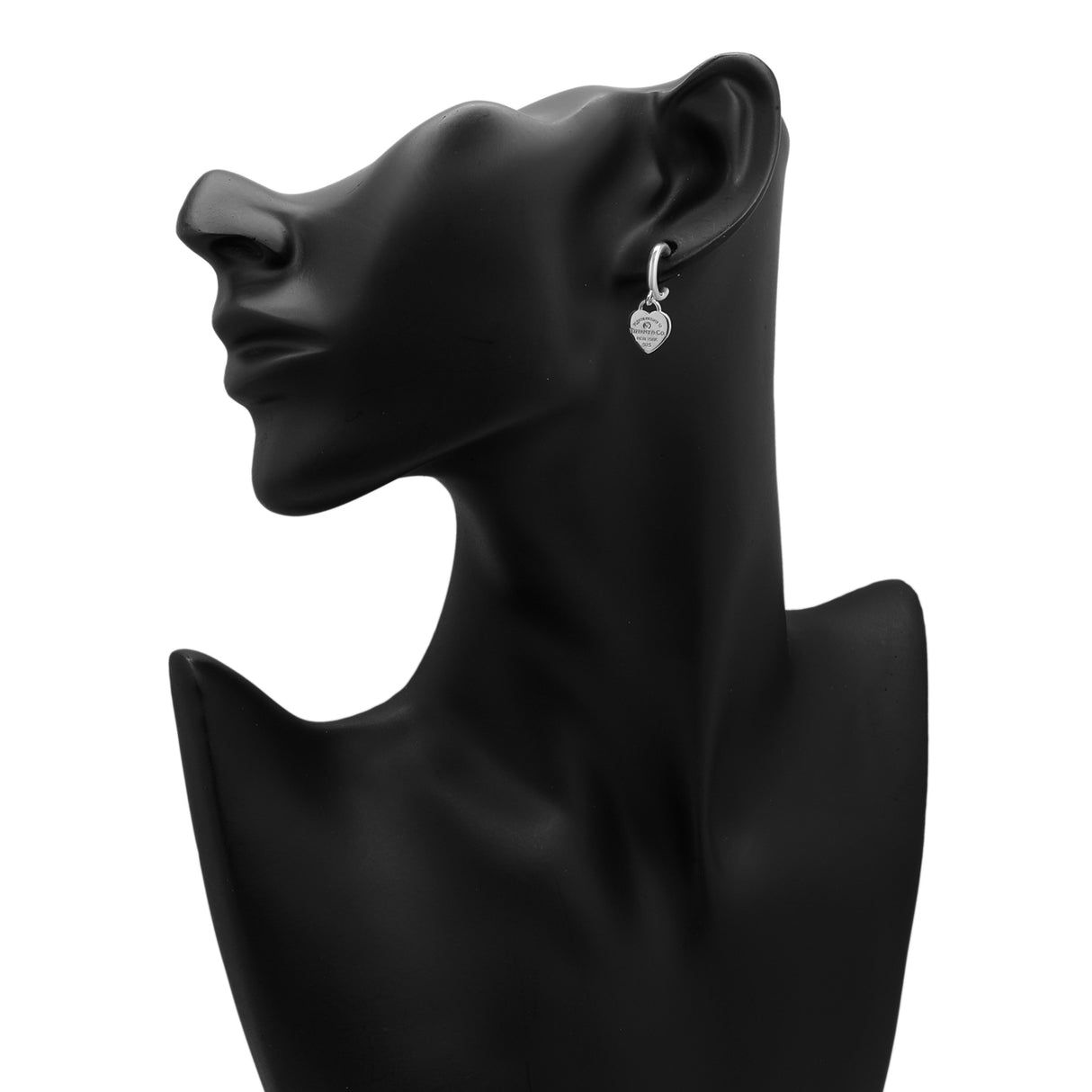 Tiffany & Co. Sterling Silver Diamond Mini Return to Tiffany Heart Hoop Earrings Designer Jewellery Tiffany and Co