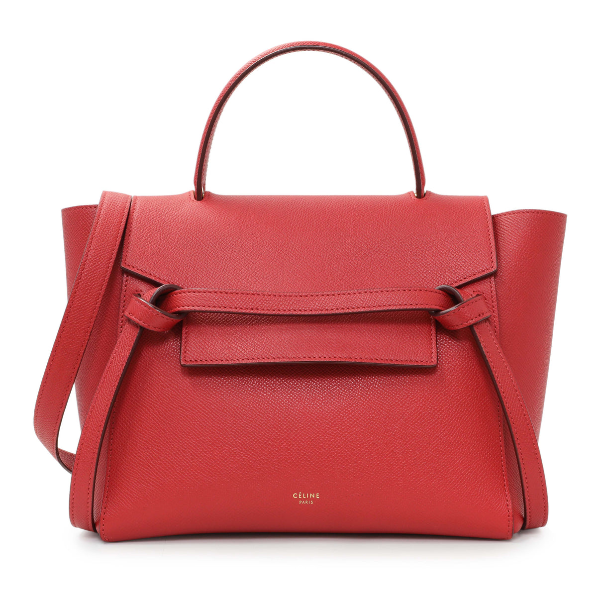 Celine Red Grained Calfskin Micro Belt Bag
