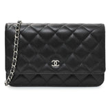 Chanel Black Quilted Caviar Wallet on Chain Handbags Chanel