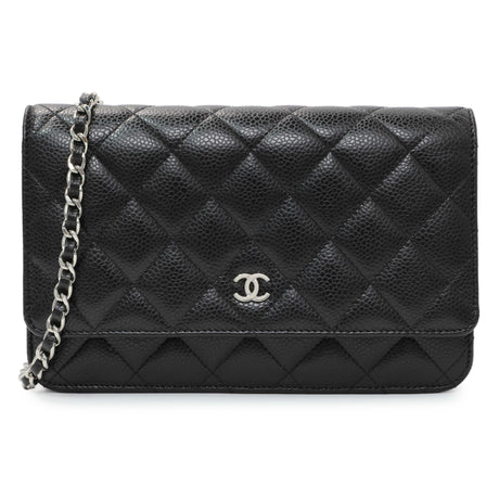 Chanel Black Quilted Caviar Wallet on Chain Handbags Chanel