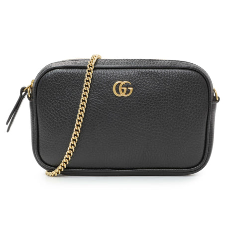 Gucci Black Calfskin Super Mini Marmont Shoulder Bag Handbags Gucci