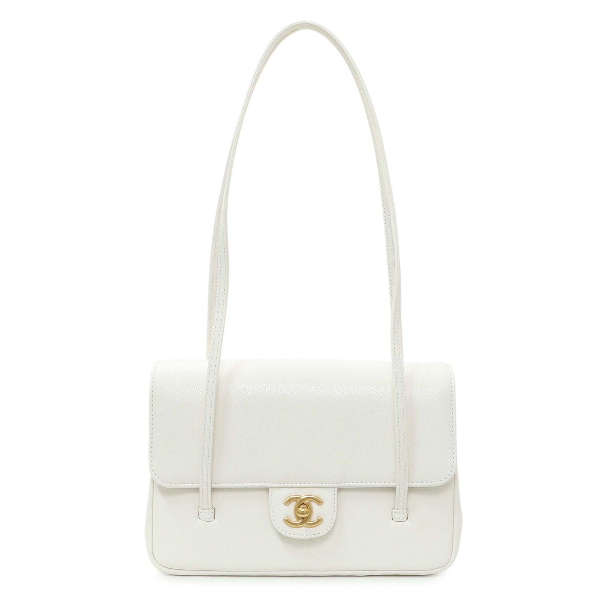 -6 items Mon July 27 ⬆️- Chanel White Shiny Caviar Preppy Coco Small Flap Handbags Chanel
