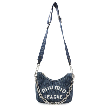 Miu Miu Blue Denim Matelasse Crossbody Handbags Miu Miu