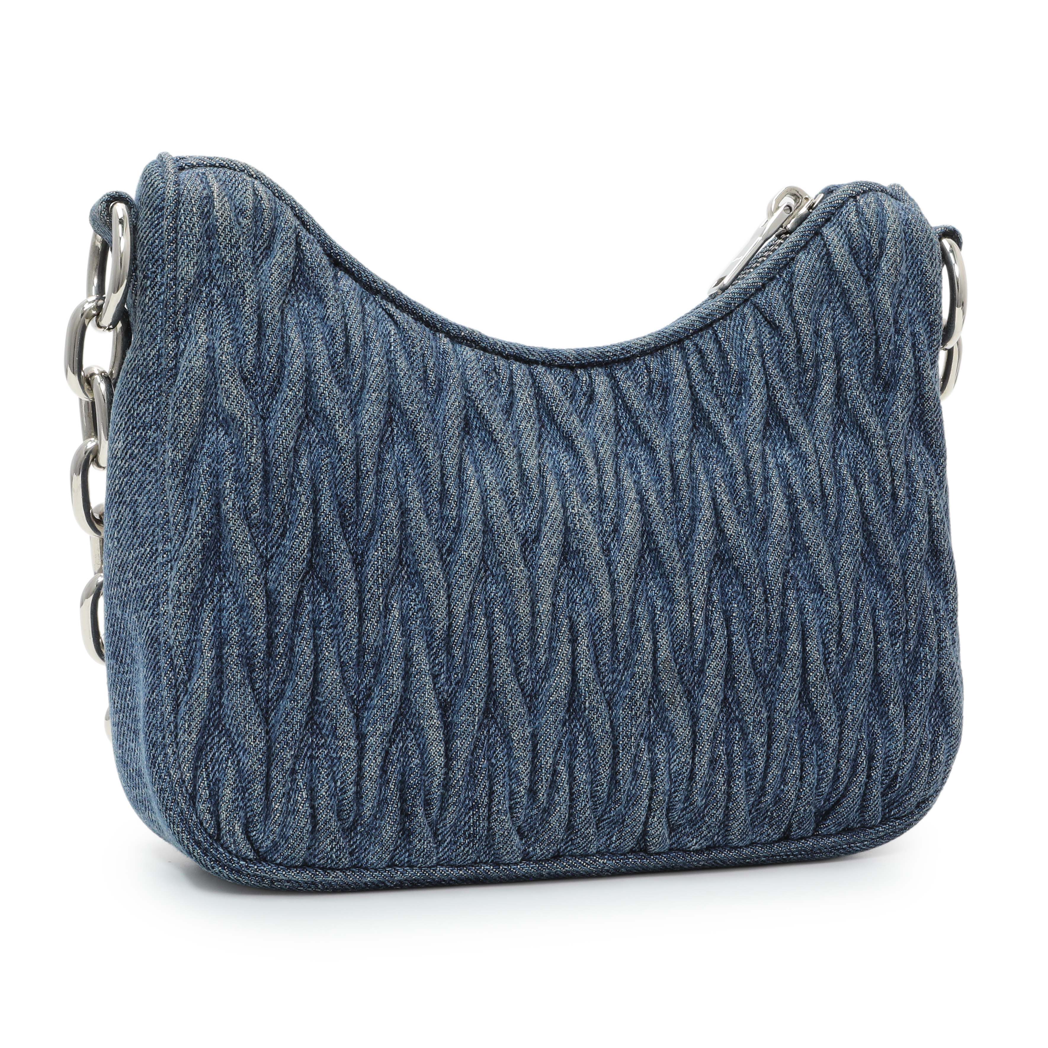 miu miu デニム キルティング ショルダーバッグ Miu Miu Blue Denim Matelasse Crossbody – Modaselle