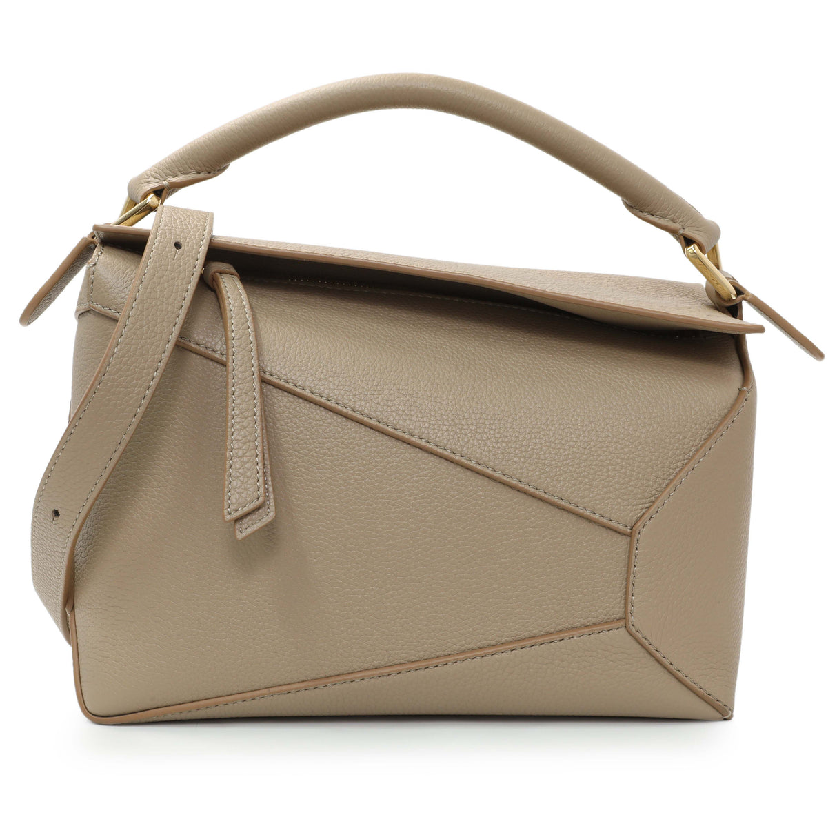 Loewe Beige Grained Calfskin Small Puzzle Edge Bag