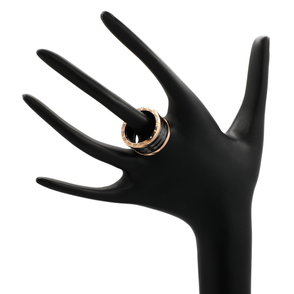 Bulgari 18K Rose Gold Ceramic B.Zero1 Four-Band Ring Designer Jewellery Bulgari
