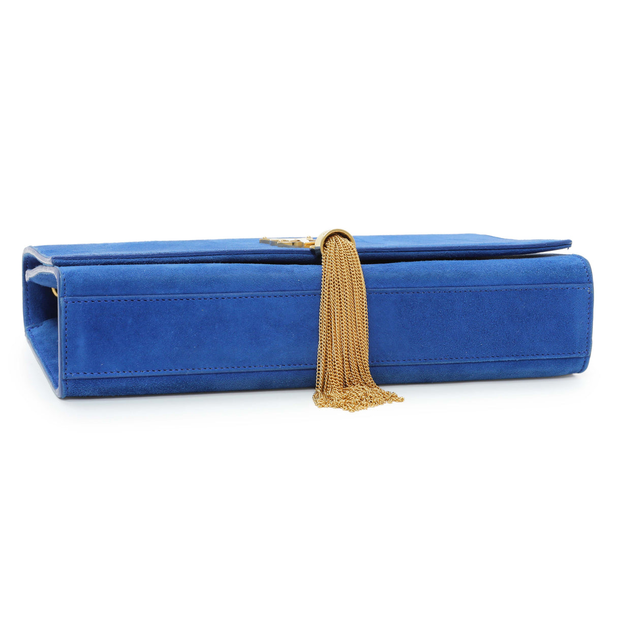 Saint Laurent Blue Suede Medium Classic Monogram Kate Tassel Stachel Handbags Saint Laurent