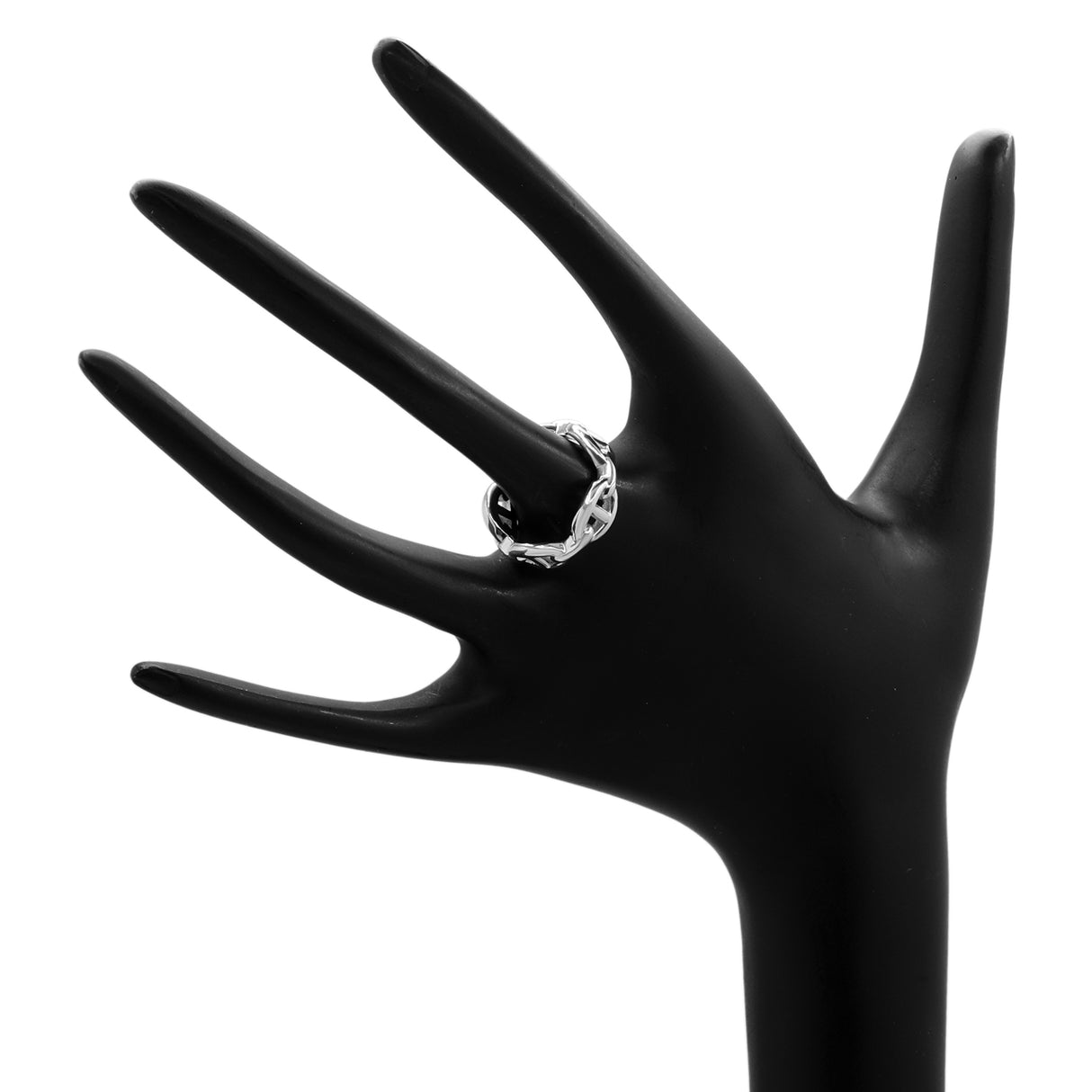 Hermes Sterling Silver Chaine d'Ancre Enchainee Ring Designer Jewellery Hermes