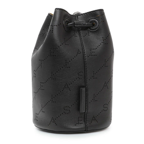 Stella McCartney Black Eco Alter Nappa Perforated Logo Mini Bucket Bag Handbags Stella McCartney