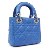 Christian Dior Blue Lambskin Cannage Mini Lady Dior Handbags Christian Dior
