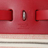 Hermes Vache Hunter Rouge Piment Toile Pegase Pop Herbag Zip Retourne 31 PM Handbags Hermes