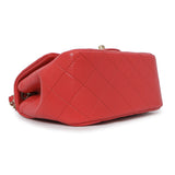 Chanel Red Quilted Lambskin Mini Square Flap