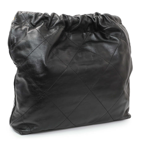 Chanel Black Shiny Calfskin Quilted Small Chanel 22