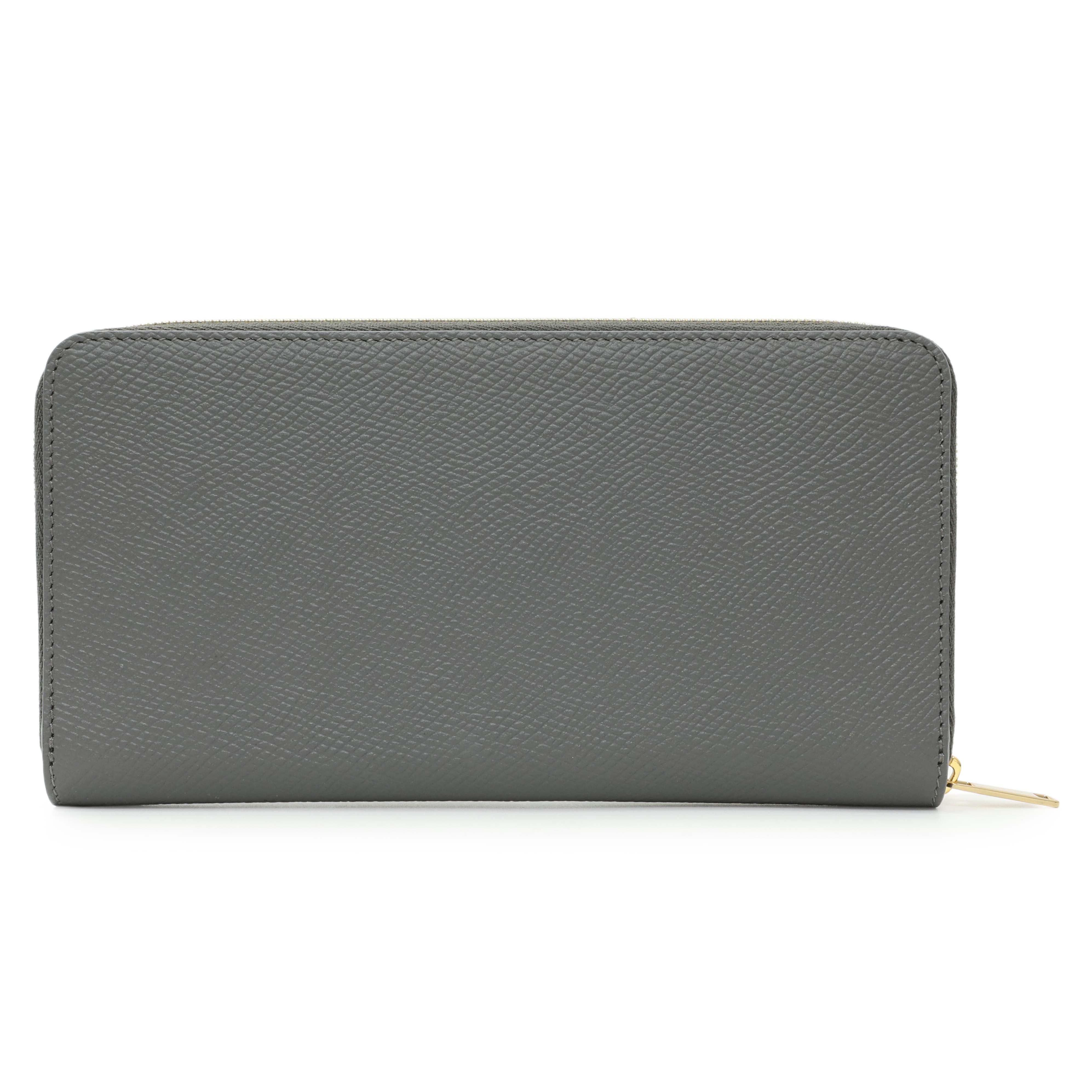 CELINE Large Zipped Wallet Long Wallet Leather Gray #229 | eBay