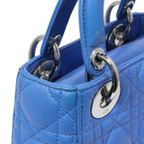Christian Dior Blue Lambskin Cannage Mini Lady Dior Handbags Christian Dior